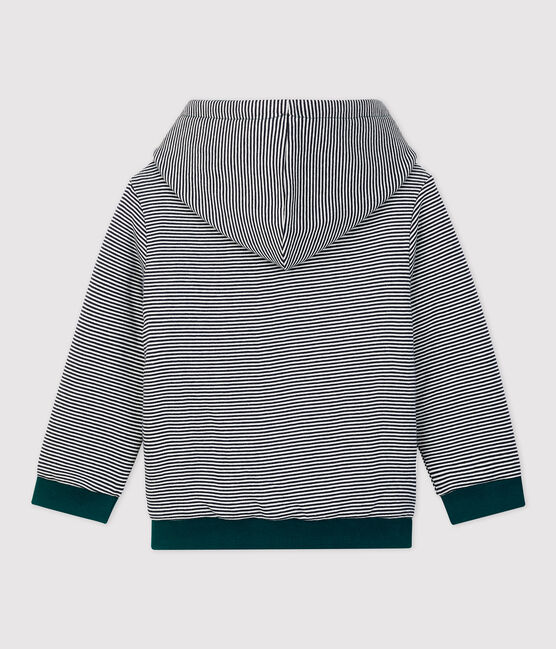 Cardigan en sherpa bébé. blanc MARSHMALLOW/vert PINEDE