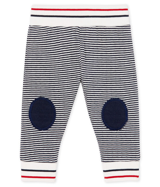 Pantalon bébé en tubique bleu SMOKING/blanc MULTICO CN