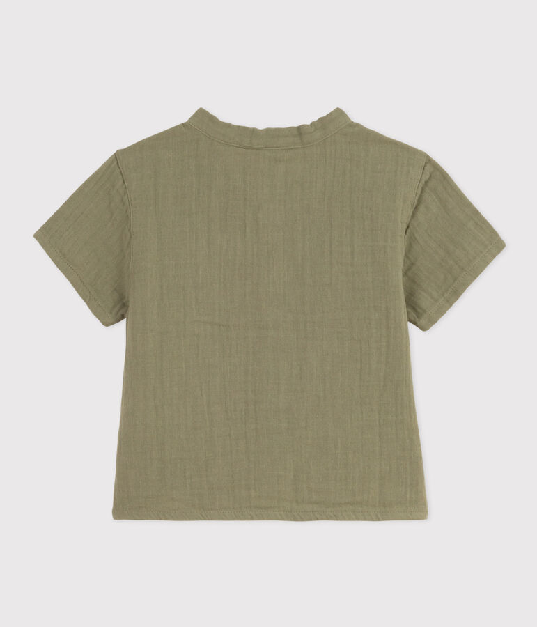 Chemise manches courtes b&eacute;b&eacute; en gaze de coton vert