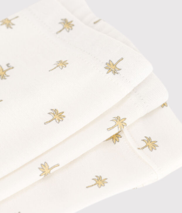 Legging b&eacute;b&eacute; en coton imprim&eacute; fleuri blanc/gris