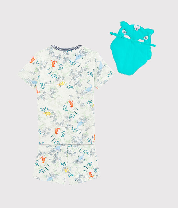 Pyjacourt petit gar&ccedil;on avec masque blanc/multicouleur