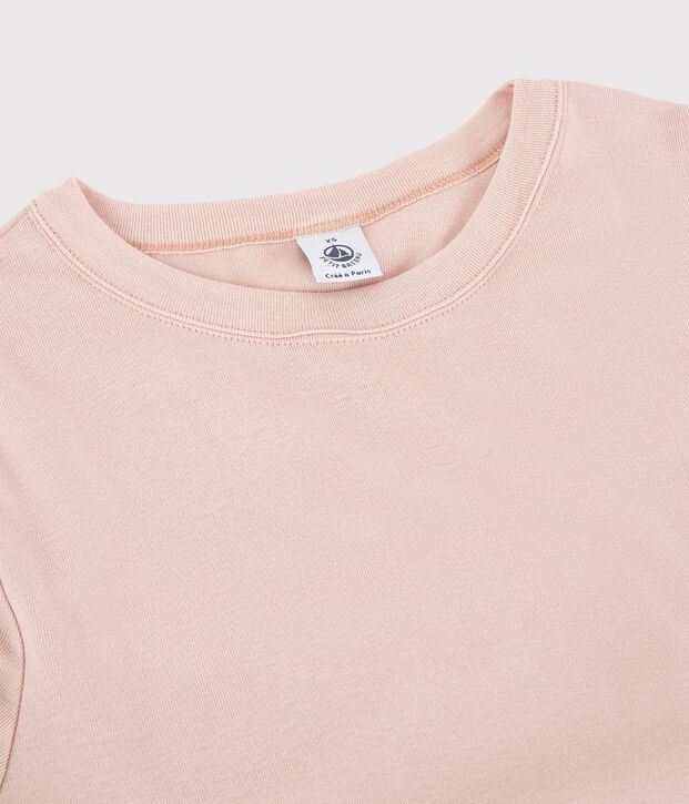 T-shirt col rond iconique en coton Femme rose