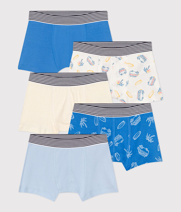 Setje met 5 katoenen boxershorts met bestelbusjesprint voor kinderen multicouleur
