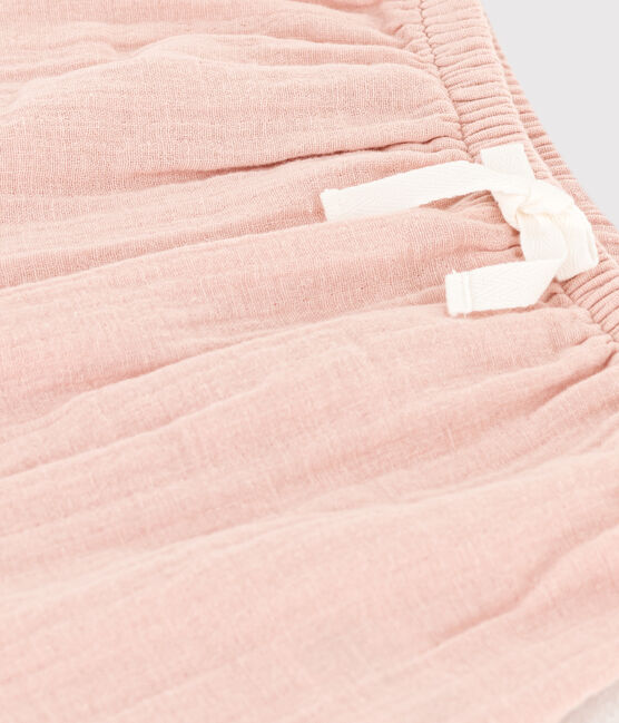 Pantalon en gaze de coton bébé rose SALINE
