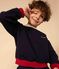 Sweatshirt bedrukt in fleece voor jongens en meisjes blauw SMOKING