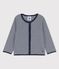 Gestreepte cardigan van biokatoen met 'milleraies'-streepjes voor baby's blauw SMOKING/wit MARSHMALLOW
