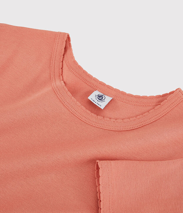 L'ICONIQUE, T-shirt voor dames met cocottesteek in biokatoen roze