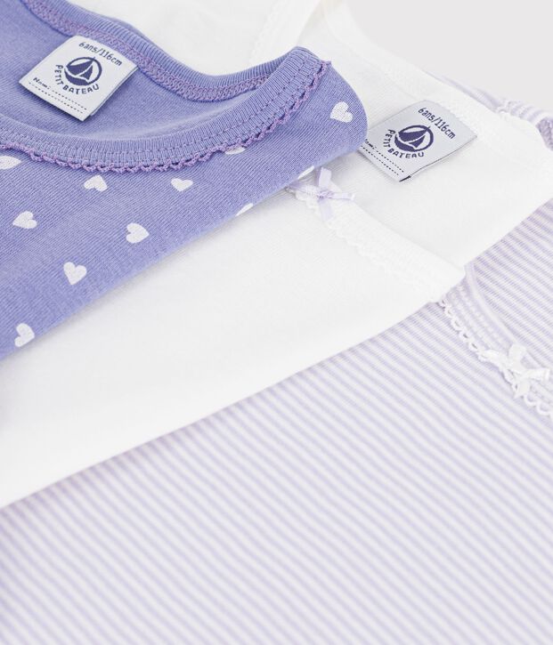 Setje T-shirts met lange mouw en hartmotiefje voor kinderen multicouleur
