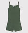 Pyjama short et débardeur uni en coton et lyocell femme vert CROCO