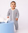 Pyjama bébé en coton sans pieds imprimé rayures bleu MILK/ SOIR