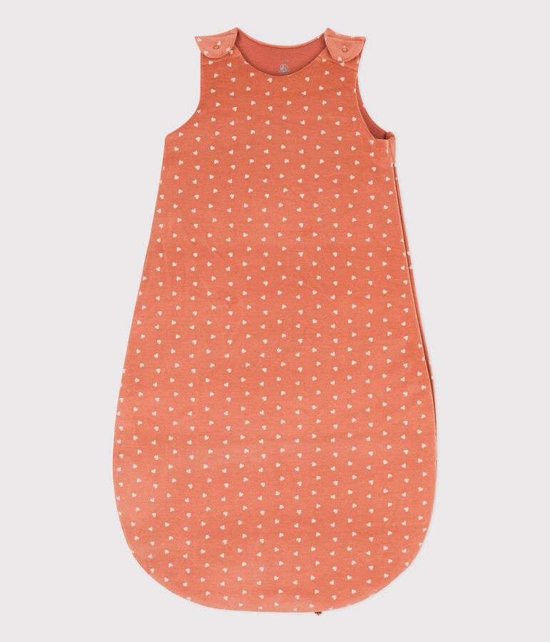 FLUWELEN TRAPPELZAKJE MET HARTJES VOOR BABY'S TOG 2 roze/ecru