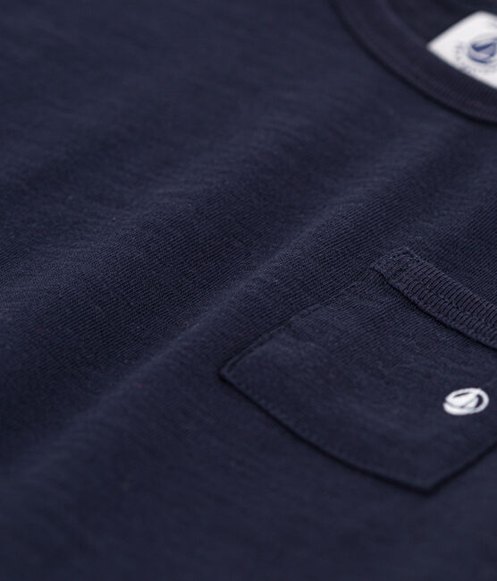T-shirt met korte mouwen in gevlamde jersey voor babyjongens. blauw SMOKING