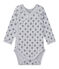 Eerste body met lange mouwen en print voor jongens grijs POUSSIERE/blauw MEDIEVAL