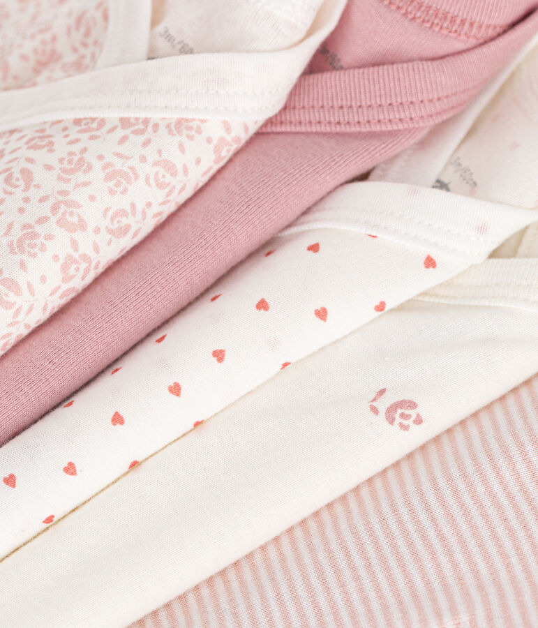Lot de 5 bodies crois&eacute;s manches longues en coton b&eacute;b&eacute; multicouleur