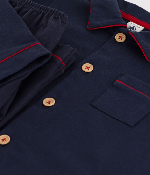 Pyjama petit gar&ccedil;on en jersey bleu marine
