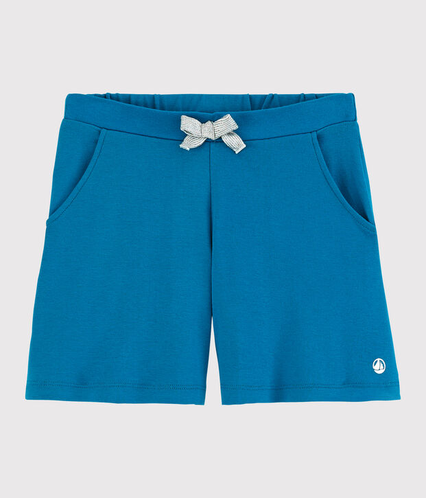 Katoenen short voor meisjes blauw