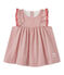 Robe bébé fille en popeline rayée blanc LAIT/rouge TERKUIT