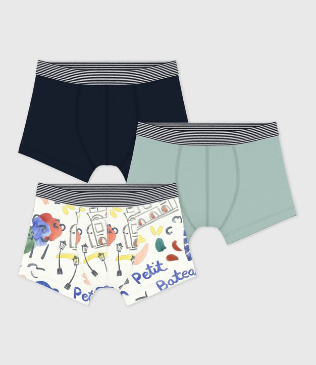 Setje met katoenen boxershorts met Op&eacute;ra-print voor kinderen multicouleur