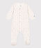 Bodyjama met bloemetjes in tubic voor baby's wit MARSHMALLOW/wit MULTICO