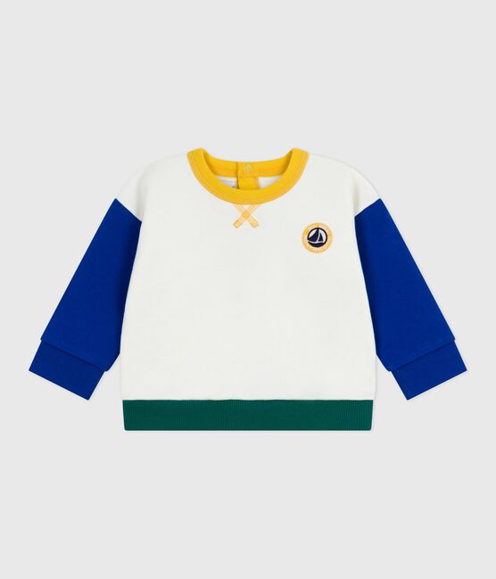 Sweatshirt bébé en coton colorblock MILK/ MULTICO