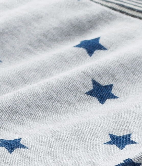 Pantalon de pyjama garçon imprimé gris POUSSIERE/bleu MAJOR