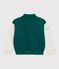 Veste teddy enfant en coton uni colorblock vert/beige