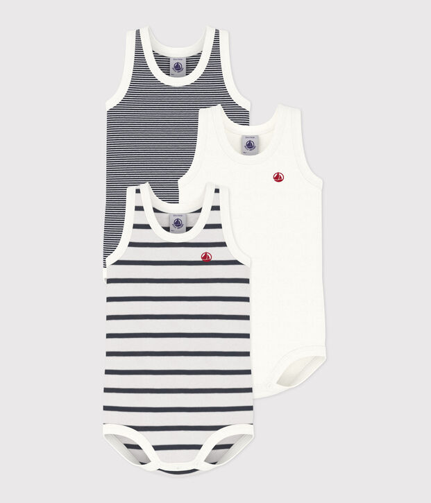 Set van 3 mouwloze body's voor baby's multicouleur