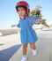 Jurk zonder mouwen van licht denim voor baby's blauw DENIM CLAIR