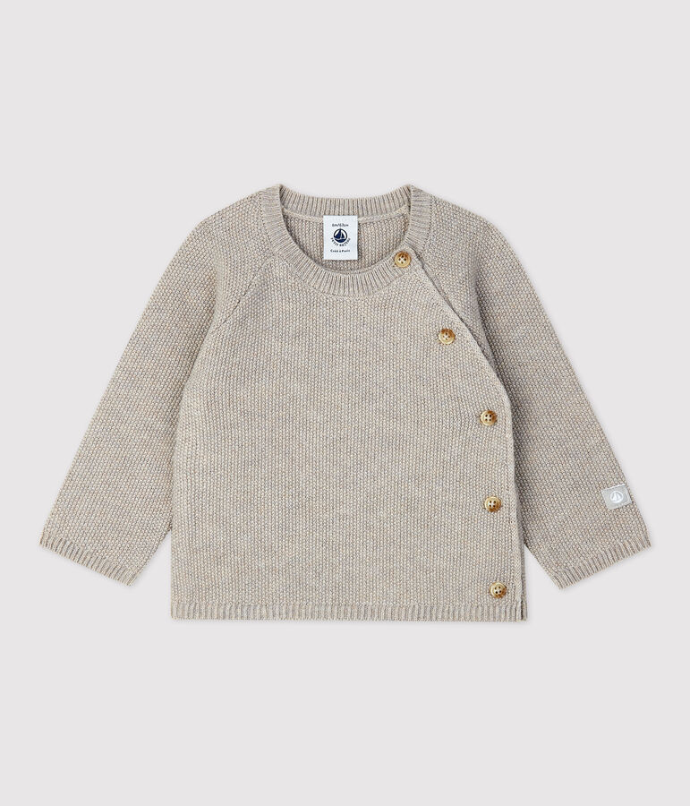 Cardigan b&eacute;b&eacute; en tricot laine et coton FALAISE CHINE