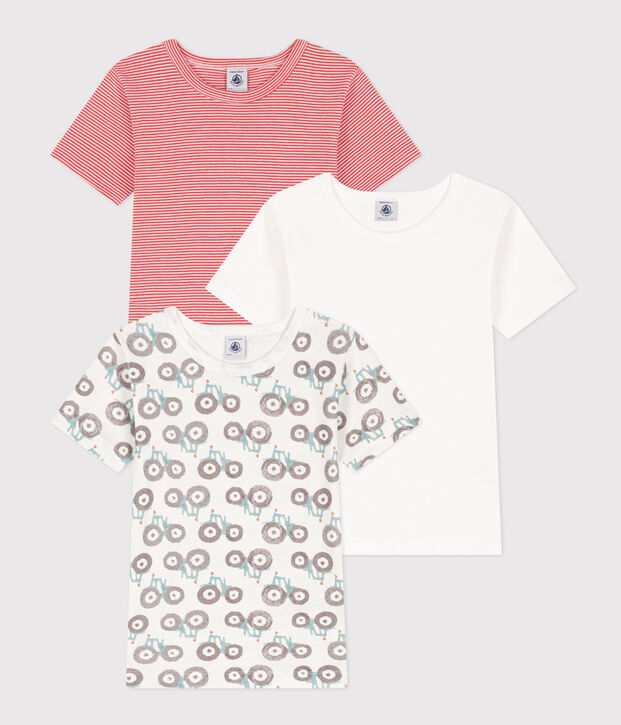 Set van 2 katoenen T-shirts met korte trekkermouwen voor kleine jongens multicouleur