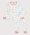 Katoenen kinderpyjama met savanneprint wit MARSHMALLOW/wit MULTICO