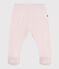 Pantalon à pied naissance en coton uni rose FLEUR
