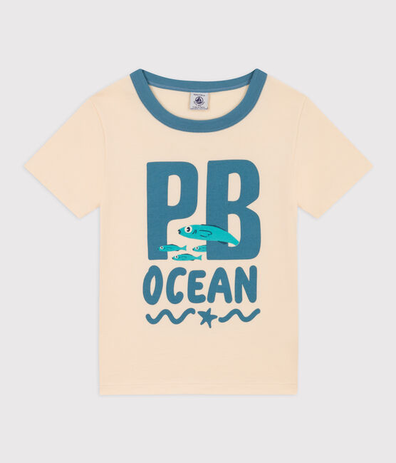 Katoenen T-shirt met korte mouwen voor jongens wit AVALANCHE/ MULTICO