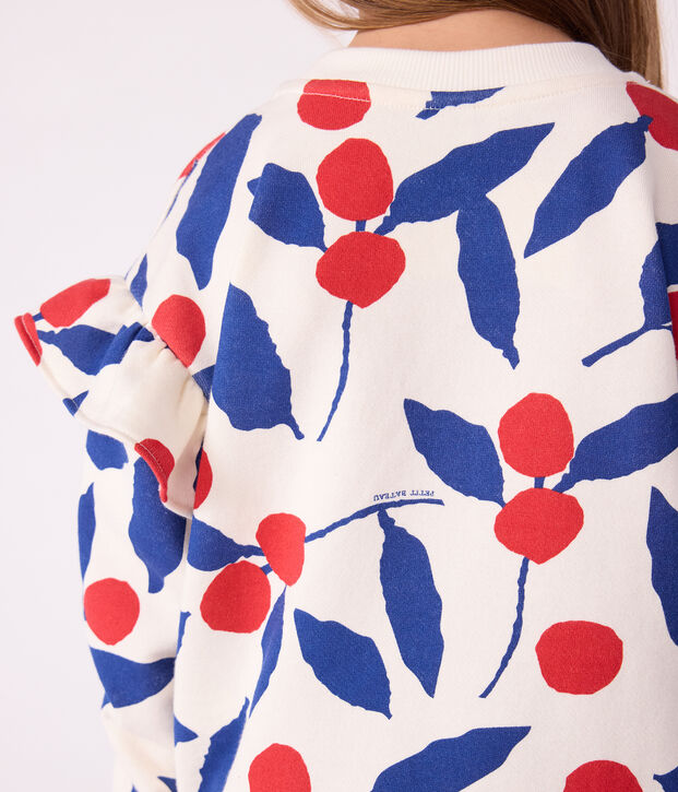 Katoenen sweatshirt met print voor kinderen ecru/multicouleur