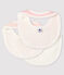 Set van 3 slabbetjes van ribstof voor baby variante 1