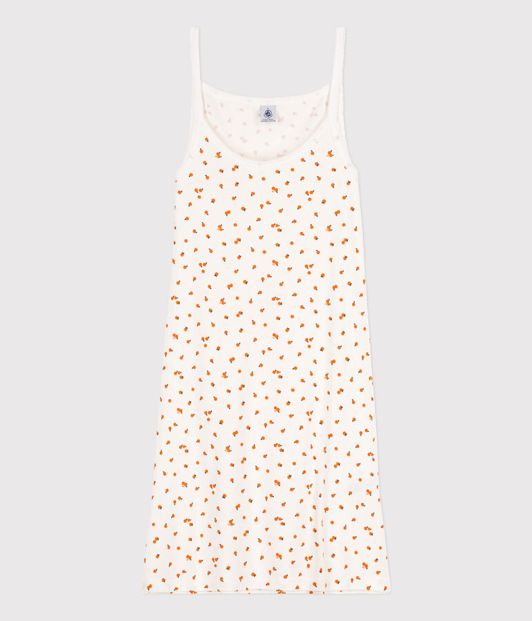 Katoenen babydoll voor dames wit/multicouleur