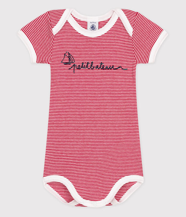 Body met korte mouwen voor babymeisjes rood/wit
