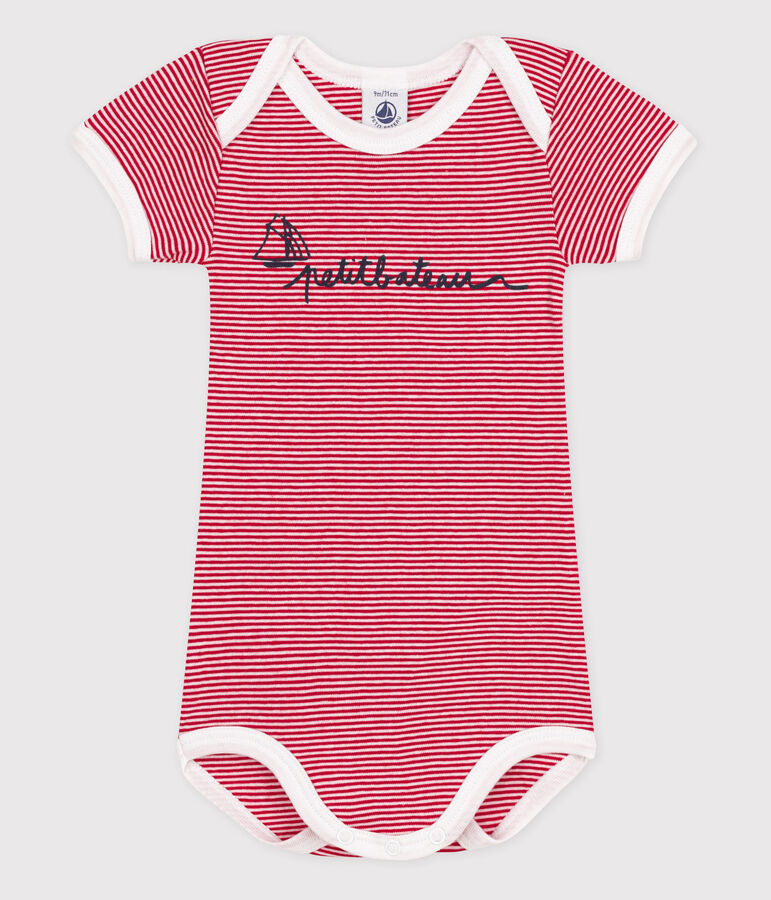 Body met korte mouwen voor babymeisjes rood/wit