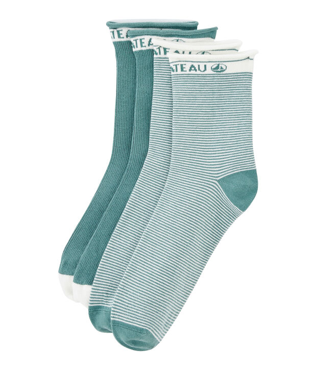 Lot de 2 paires de chaussettes femme vert