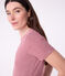 Tee-shirt femme l'iconique en coton manches courtes rouge AMARANTE/ MARSHMALLOW