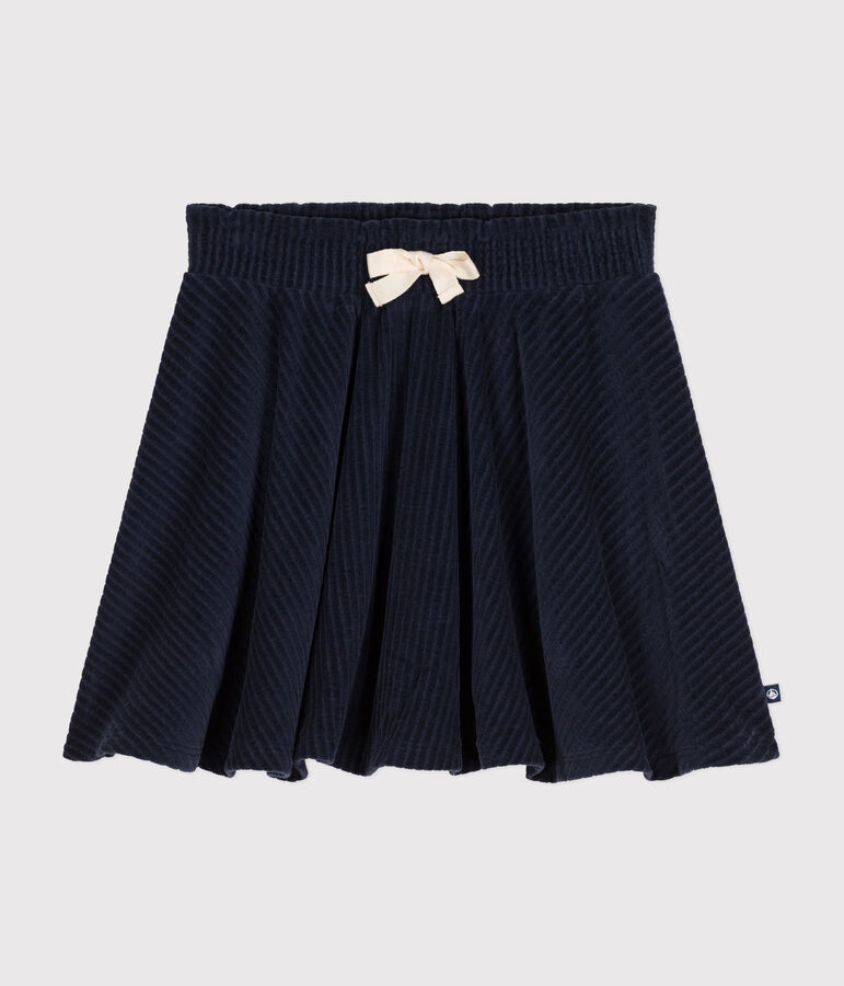 Jupe en bouclette velours enfant fille bleu