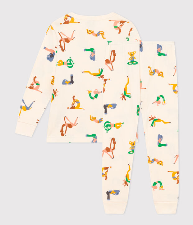 Pyjama imprim&eacute; motif animaux en coton enfant &eacute;cru/multicouleur