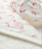 Coffret carré de bain et chaussons bébé en éponge et côte blanc MARSHMALLOW/rose GROSEILLER