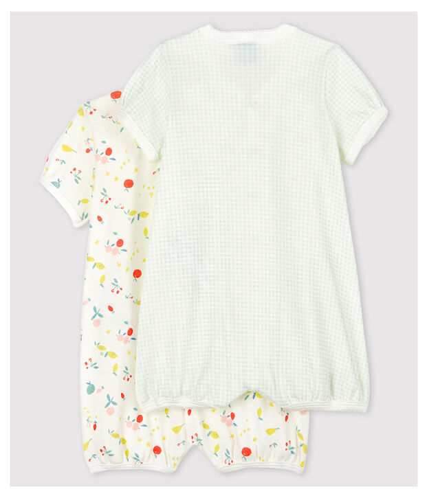 Set van 2 playsuit van biologisch katoen voor babymeisjes multicouleur