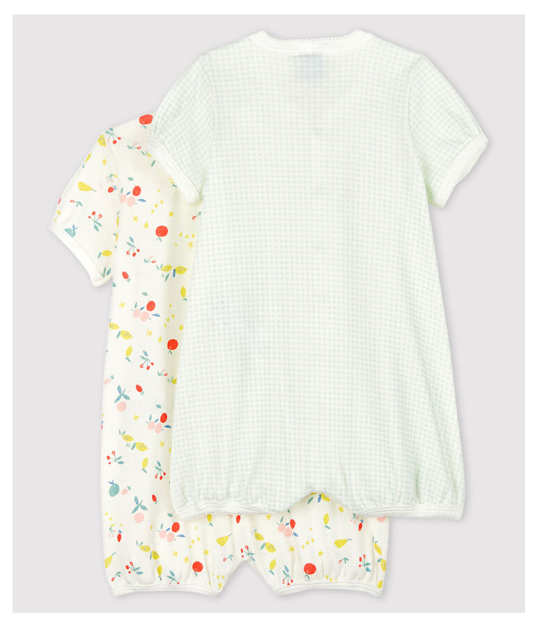 Set van 2 playsuit van biologisch katoen voor babymeisjes multicouleur
