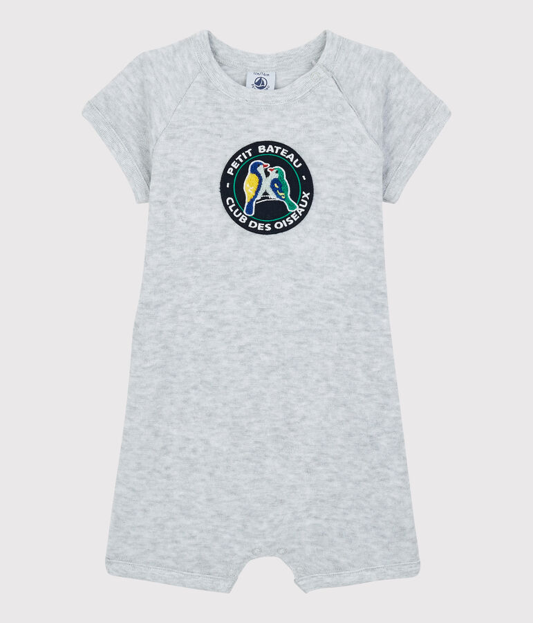 Korte jumpsuit van badstof voor babyjongens grijs