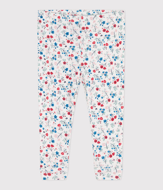 Legging bébé en coton imprimé à fleurs blanc MARSHMALLOW/blanc MULTICO