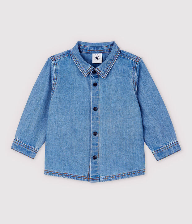 Licht denim overhemd met lange mouwen voor babyjongens blauw