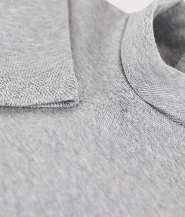 Babybody van katoen met lange mouwen en rolkraag grijs