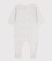Slaappakje in molton met print voor baby's wit MARSHMALLOW/wit MULTICO